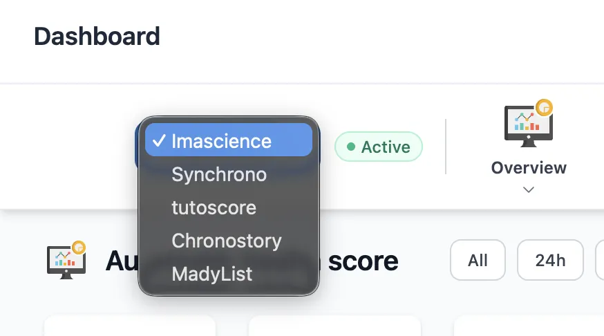 Multi-site management - Switch between your sites in one click